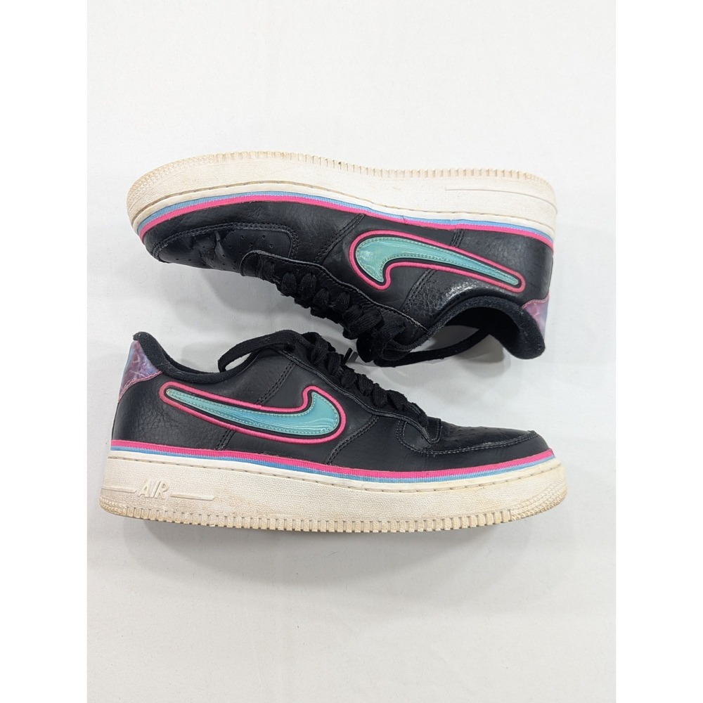 Nike Air Force 1 Low Sport NBA Black Blue‎ Laser Fuchsia Size 8.5 Men's